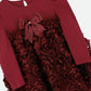 Lively 3D Roses Dress Burgundy