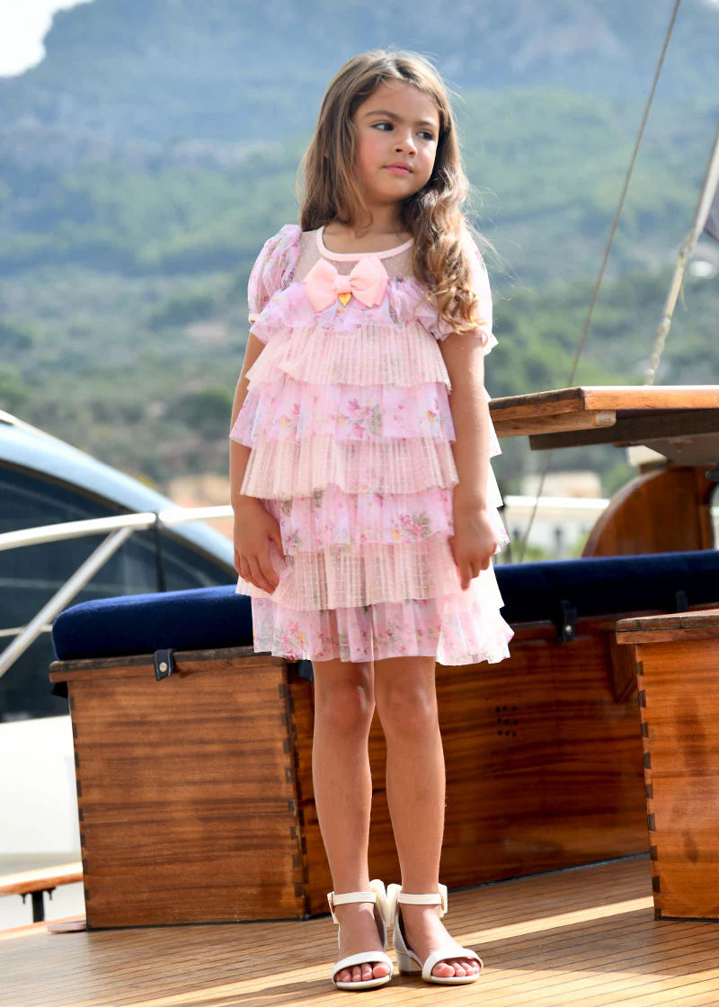 Vestito Tallulah misto floreale rosa pallido