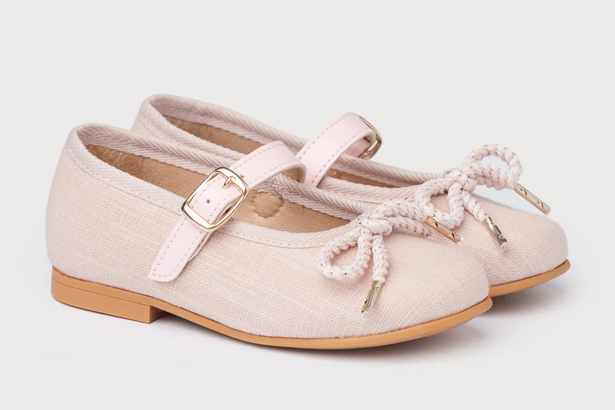 Ballerina Rosa Con Fiocco In Lino ANGELITOS