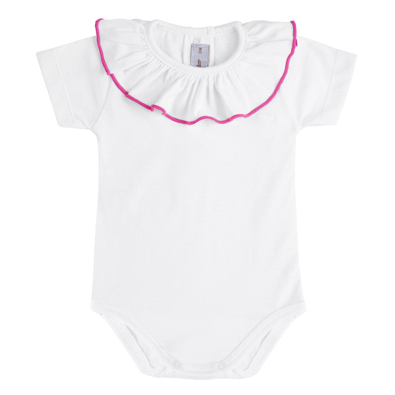 Pagliaccetto a punto legaccio con fiocco grande Con Body Cuore FUCSIA CONDOR