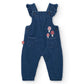 Completo salopette in denim con body