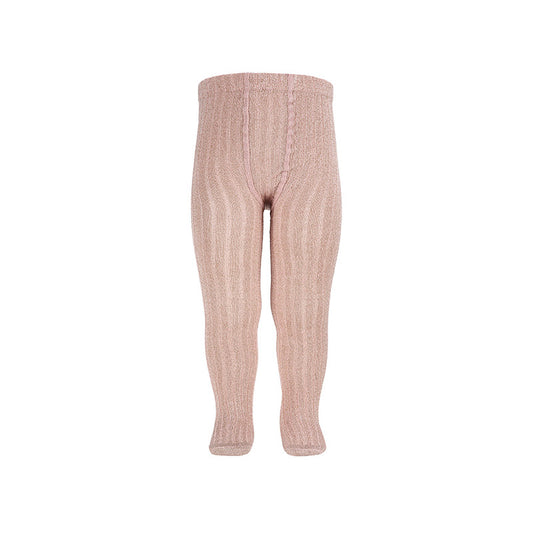 Calzamaglie a coste con filo brillante ROSA ANTICO