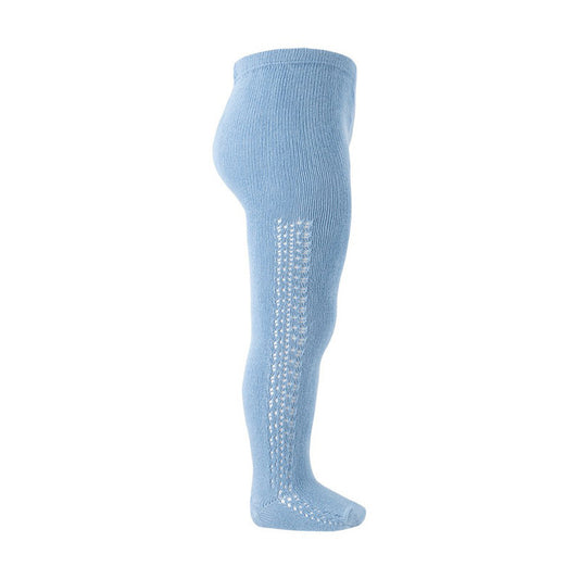 Calzamaglie cotone caldo traforate laterale AZZURRO