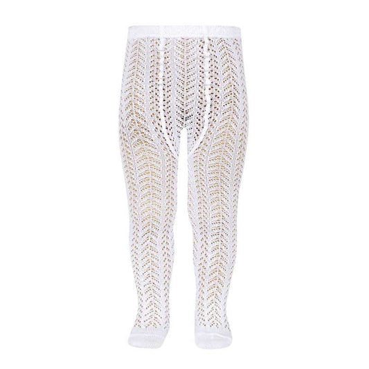 Calzamaglia in cotone perle traforata BIANCO
