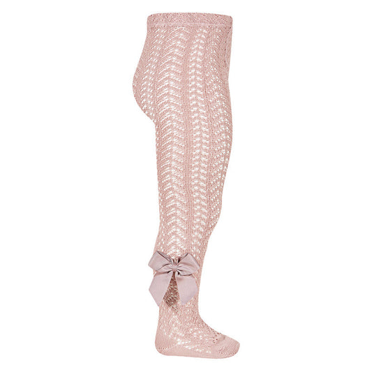 Calzamaglia perle traforata con fiocco grosgrain ROSA PALLIDO