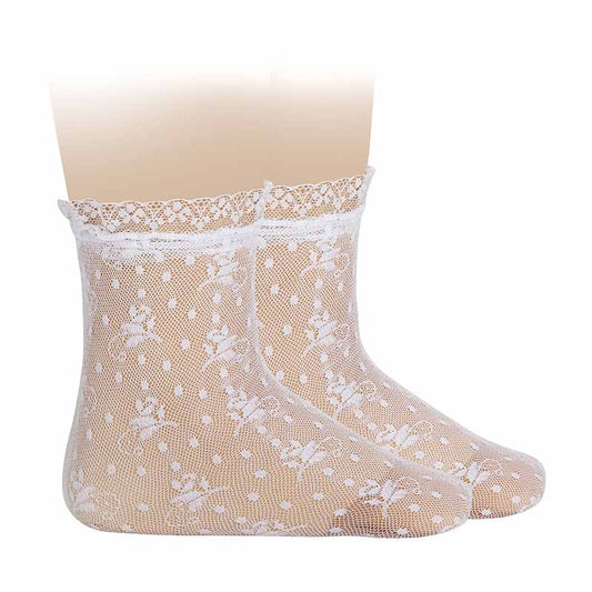 Calze cerimonia pizzo di seta con merletto