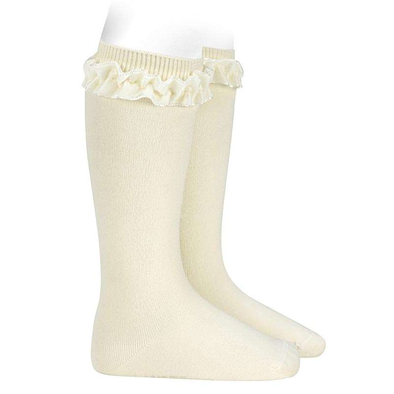 Calze Lunghe in Maglia Rasata con Nastro in Velluto CONDOR 2459