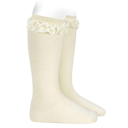 Calze Lunghe in Maglia Rasata con Nastro in Velluto CONDOR 2459