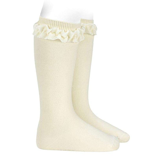 Calze Lunghe in Maglia Rasata con Nastro in Velluto CONDOR 2459