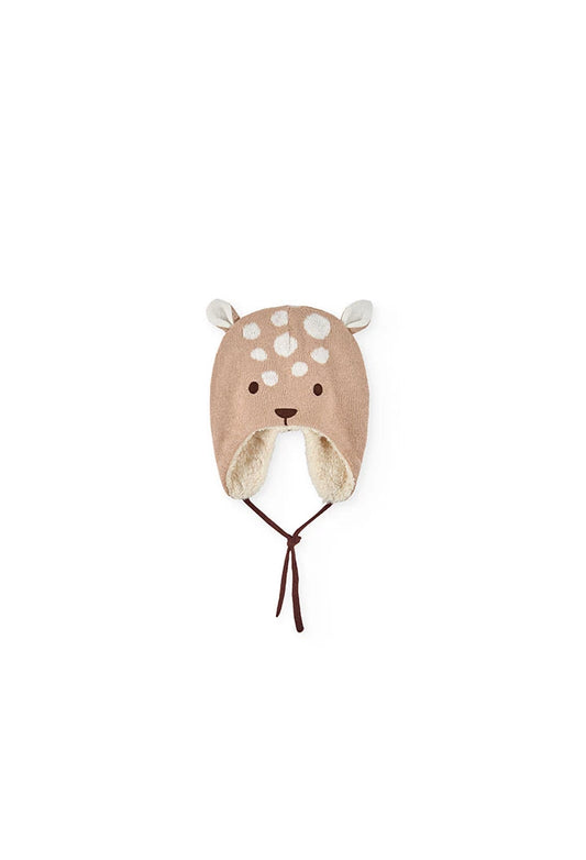 Cappello marrone con stampa animale