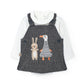 Completo neonata in maglia grigia animali