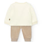 Completo neonato in maglia orsetto bianco