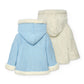 Cappottino neonato reversibile celeste bianco