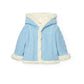 Cappottino neonato reversibile celeste bianco