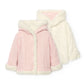 Cappottino per neonata reversibile rosa e bianca