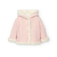Cappottino per neonata reversibile rosa e bianca