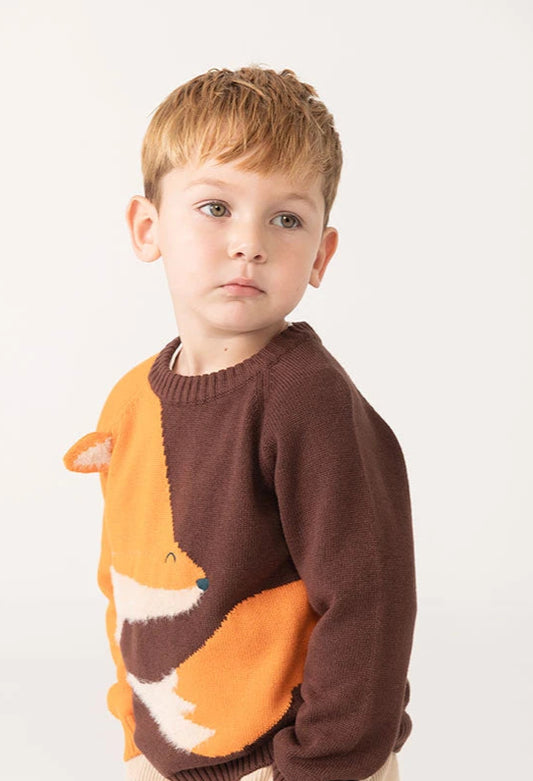 Completo Maglione Volpe e Jeans Denim