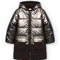 Parka bambina tessuto tecnico marrone