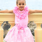 T-Shirt con scollo a balze Bubbles Rose