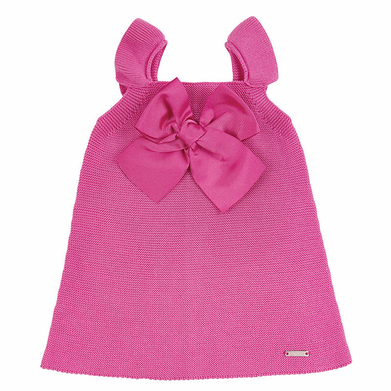 Vestito punto legaccio con fiocco grandegrosgrain FUCSIA CONDOR